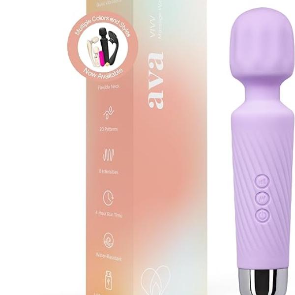 Ava Vibrator Wand [Sex Toys] - Clitoral Stimulator with 20 Patterns & 8 Speeds | Compact & Quiet Vibrator for Women | Ideal Gift for Her | Purple |  Wekanews